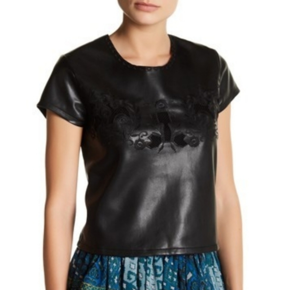 NWT, Romeo + Juliet Couture Faux Leather Top